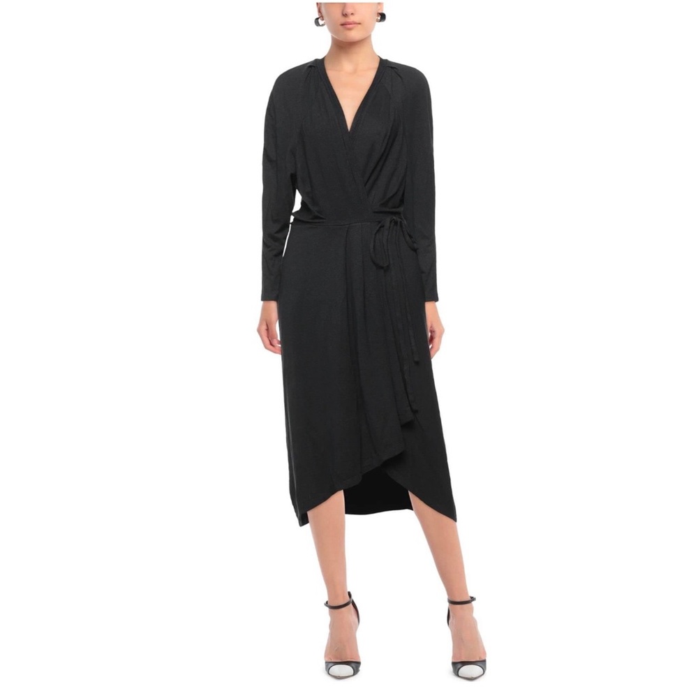IRO linen black midi dress